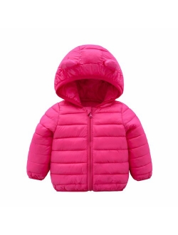 CECORC Winter Coats for Kids with Hoods (Padded) Light Puffer Jacket for Baby Boys Girls, Infants, Toddlers