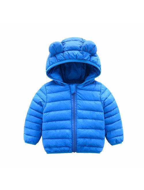 CECORC Winter Coats for Kids with Hoods (Padded) Light Puffer Jacket for Baby Boys Girls, Infants, Toddlers