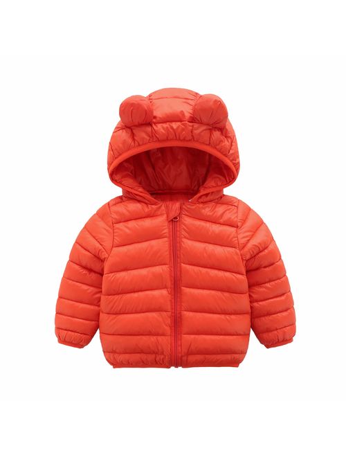 CECORC Winter Coats for Kids with Hoods (Padded) Light Puffer Jacket for Baby Boys Girls, Infants, Toddlers