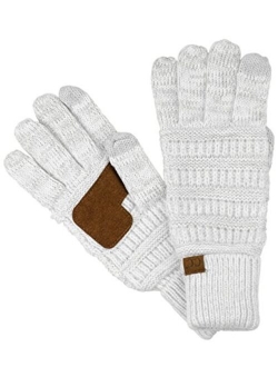 C.C Unisex Cable Knit Winter Warm Anti-Slip Touchscreen Texting Gloves