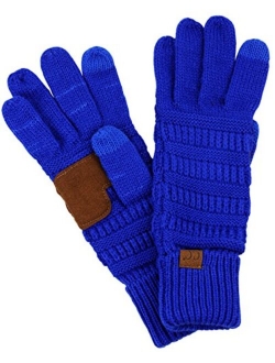 C.C Unisex Cable Knit Winter Warm Anti-Slip Touchscreen Texting Gloves