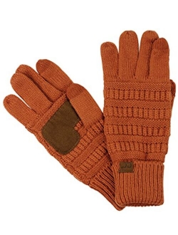 C.C Unisex Cable Knit Winter Warm Anti-Slip Touchscreen Texting Gloves