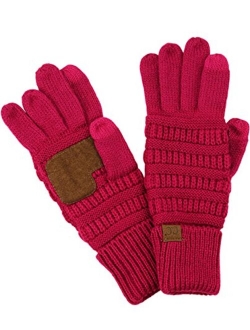 C.C Unisex Cable Knit Winter Warm Anti-Slip Touchscreen Texting Gloves