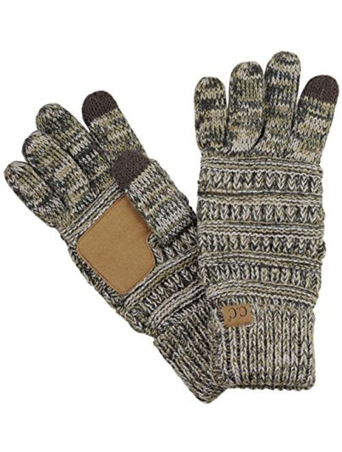 C.C Unisex Cable Knit Winter Warm Anti-Slip Touchscreen Texting Gloves