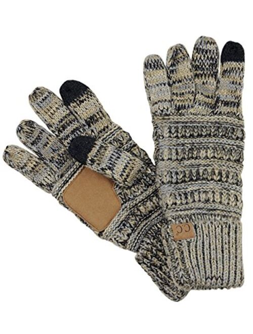 C.C Unisex Cable Knit Winter Warm Anti-Slip Touchscreen Texting Gloves