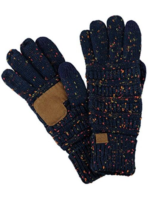 C.C Unisex Cable Knit Winter Warm Anti-Slip Touchscreen Texting Gloves