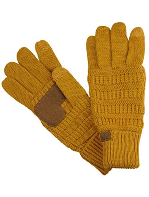 C.C Unisex Cable Knit Winter Warm Anti-Slip Touchscreen Texting Gloves