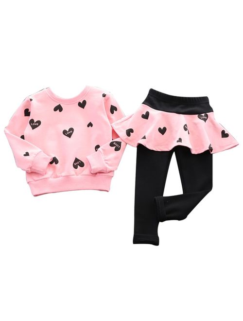 BomDeals Adorable Cute Toddler Baby Girls Clothes Set,Long Sleeve T-Shirt +Pants Outfit