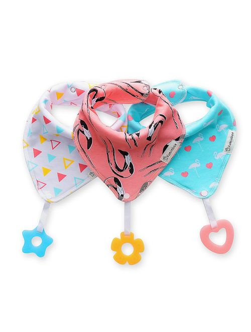 Baby Bandana Drool Bibs and Teething Toys Made with 100% Organic Cotton, Super Absorbent and Soft Unisex (vuminbox)