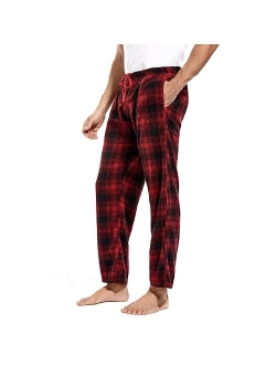 DG Hill 3 Pack Plaid Mens Pajama Pants Set Bottoms Fleece Lounge Sleepwear PJs with Pockets Microfleece