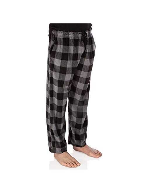 DG Hill 3 Pack Plaid Mens Pajama Pants Set Bottoms Fleece Lounge Sleepwear PJs with Pockets Microfleece