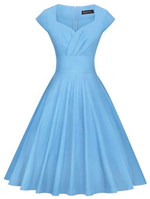 GownTown Womens Dresses Party Dresses 1950s Vintage Dresses Swing Stretchy Dresses