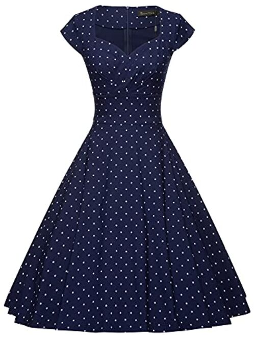 GownTown Womens Dresses Party Dresses 1950s Vintage Dresses Swing Stretchy Dresses