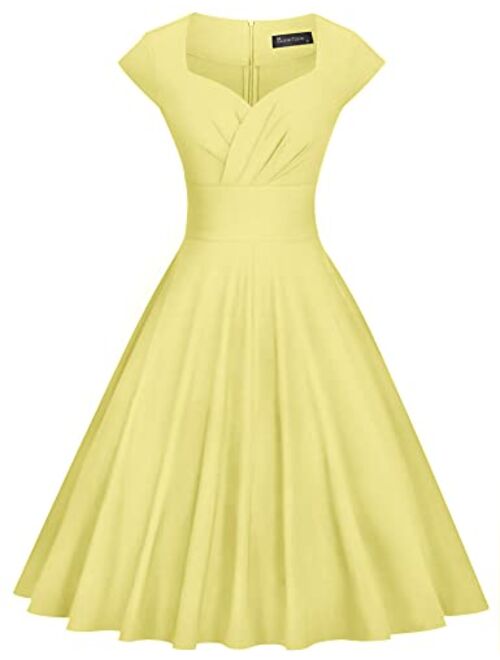 GownTown Womens Dresses Party Dresses 1950s Vintage Dresses Swing Stretchy Dresses