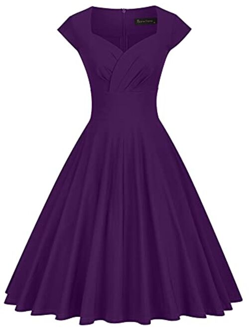 GownTown Womens Dresses Party Dresses 1950s Vintage Dresses Swing Stretchy Dresses