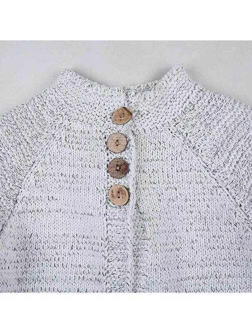 Toddler Baby Girls Autumn Winter Clothes Button Knitted Sweater Cardigan Cloak Warm Thick Coat