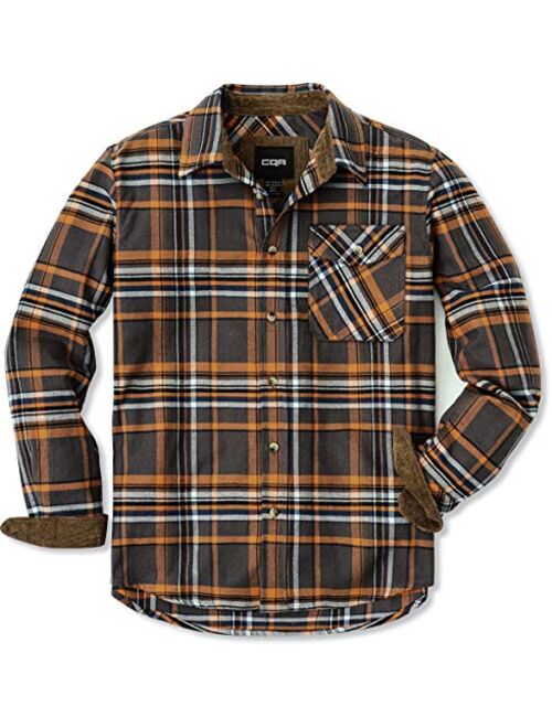 Buy CQR Cotton Long Sleeved Button Up Plaid All Brushed Flannel Shirt ...