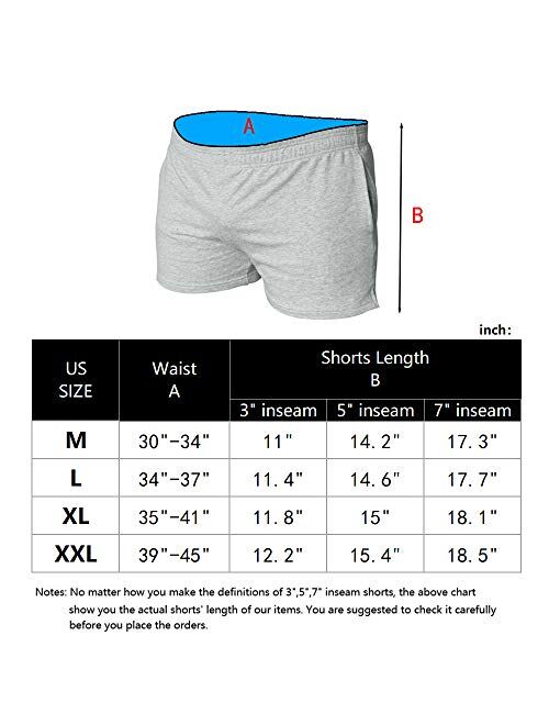 Workout Shorts With Pockets for Men French Terry Cotton 3 5 7 Inch Bodybuilding Clothing