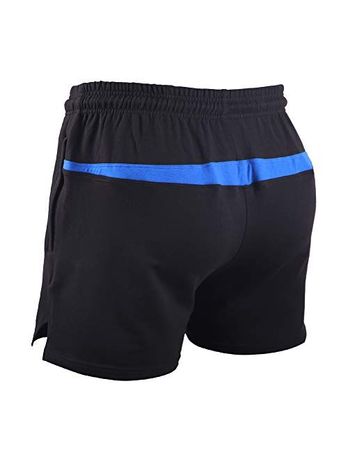 Workout Shorts With Pockets for Men French Terry Cotton 3 5 7 Inch Bodybuilding Clothing