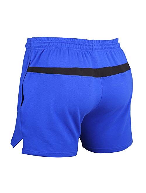 Workout Shorts With Pockets for Men French Terry Cotton 3 5 7 Inch Bodybuilding Clothing