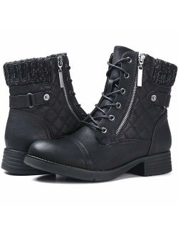 Women's Combat Boots Lace up Ankle Booties