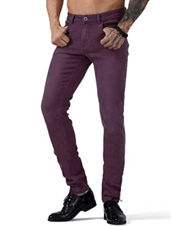 Slim Fit Jeans, Men's Younger-Looking Fashionable Colorful Super Comfy Stretch Skinny Fit Denim Jeans...