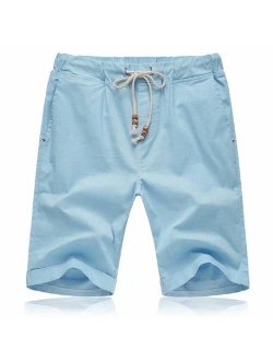 Mens Shorts Casual Drawstring Summer Beach Shorts with Elastic Waist and Pockets