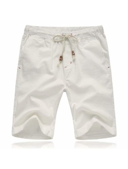 Mens Shorts Casual Drawstring Summer Beach Shorts with Elastic Waist and Pockets