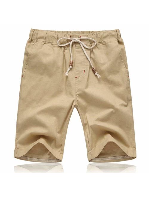 Tansozer Mens Shorts Casual Drawstring Summer Beach Shorts with Elastic Waist and Pockets