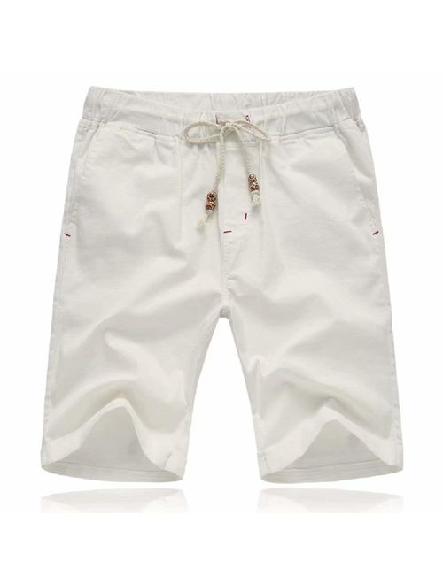 Tansozer Mens Shorts Casual Drawstring Summer Beach Shorts with Elastic Waist and Pockets