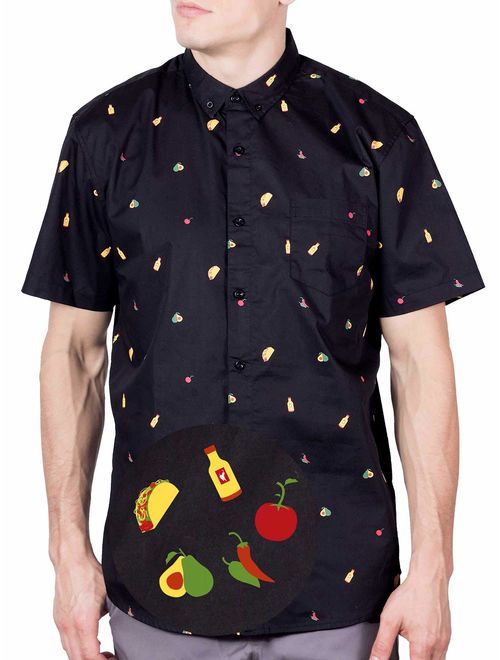 Visive Mens Short Sleeve Button Down Printed Shirts - Over 45 Novelty Prints Sizes S - 4XL