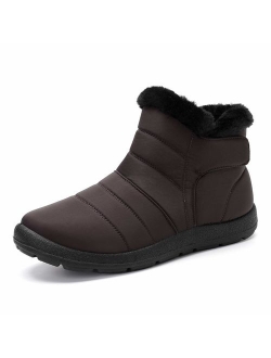 gracosy Warm Snow Boots, Winter Warm Ankle Boots, Fur Lining Boots,Waterproof Thickening Winter Shoes