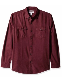 Men's Regular-Fit Long-Sleeve Solid Flannel Shirt