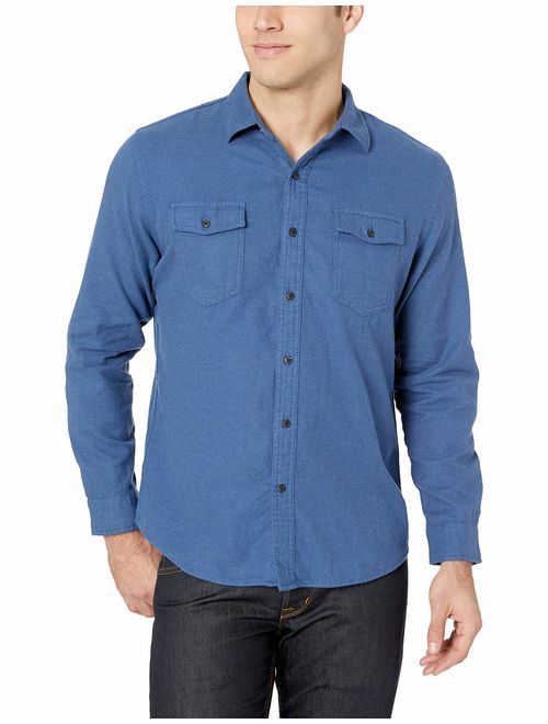 Amazon Essentials Men's Regular-Fit Long-Sleeve Solid Flannel Shirt