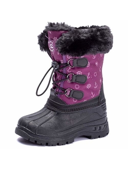 HOBIBEAR Kids Winter Snow Boots Waterproof Outdoor Warm Faux Fur Lined Shoes