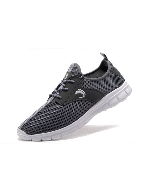 VIPMY Men's Walking Shoes Lightweight Sneakers Mesh Breathable Running Shoes Casual Athletic Fitness Shoes