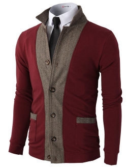 H2H Men's Casual Slim Fit Jacket Cardigans Long Sleeve Thermal of Various Styles