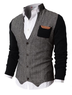 H2H Men's Casual Slim Fit Jacket Cardigans Long Sleeve Thermal of Various Styles