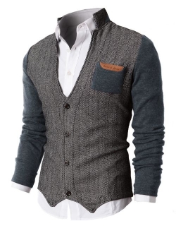 H2H Men's Casual Slim Fit Jacket Cardigans Long Sleeve Thermal of Various Styles