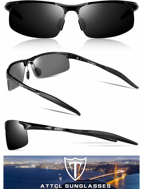 ATTCL Men's HOT Fashion Driving Polarized Sunglasses for Men Al-Mg Metal Frame Ultra Light