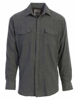 Men's Western Brushed Flannel Plaid Checkered Shirt w/Snap-on Button