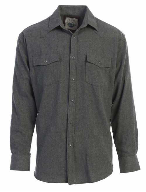 Gioberti Men's Western Brushed Flannel Plaid Checkered Shirt w/Snap-on Button