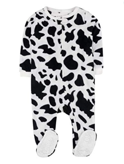 Fleece Baby Boys Girls Footed Pajamas Sleeper Kids & Toddler Christmas Pajamas (3 Months-5 Toddler)