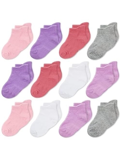 CozyWay Non Slip Toddler Socks Grips Baby Girls Boys 6&12 Pack Anti Skid Ankle Socks Infant Kids