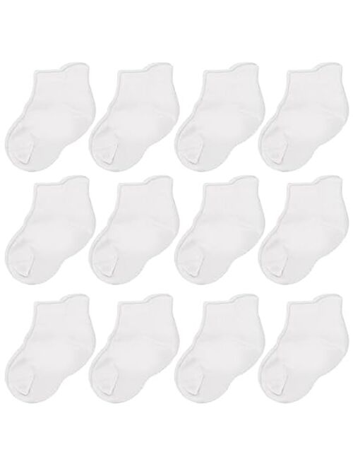 CozyWay Non Slip Toddler Socks Grips Baby Girls Boys 6&12 Pack Anti Skid Ankle Socks Infant Kids