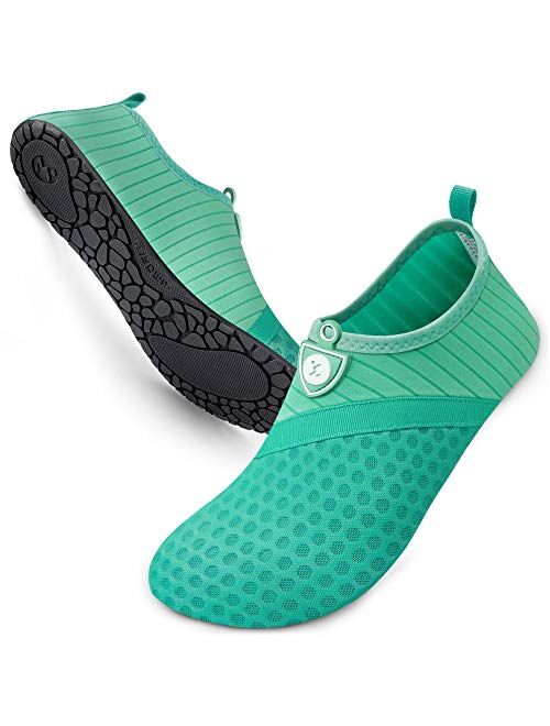 SIMARI Womens and Mens Quick-Dry Aqua Water Shoes Socks Barefoot for Outdoor Beach Swim Surf Yoga Exercise SWS001 