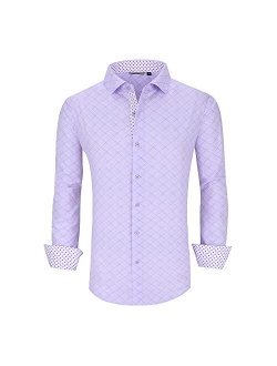 Joey CV Mens Casual Button Down Shirts Long Sleeve Regular Fit Men Shirt