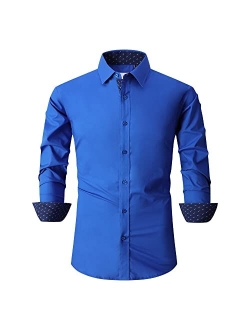 Joey CV Mens Casual Button Down Shirts Long Sleeve Regular Fit Men Shirt