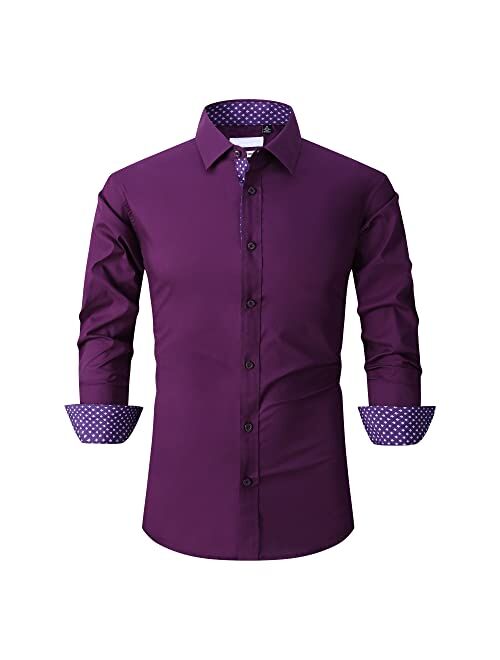 Joey CV Mens Casual Button Down Shirts Long Sleeve Regular Fit Men Shirt