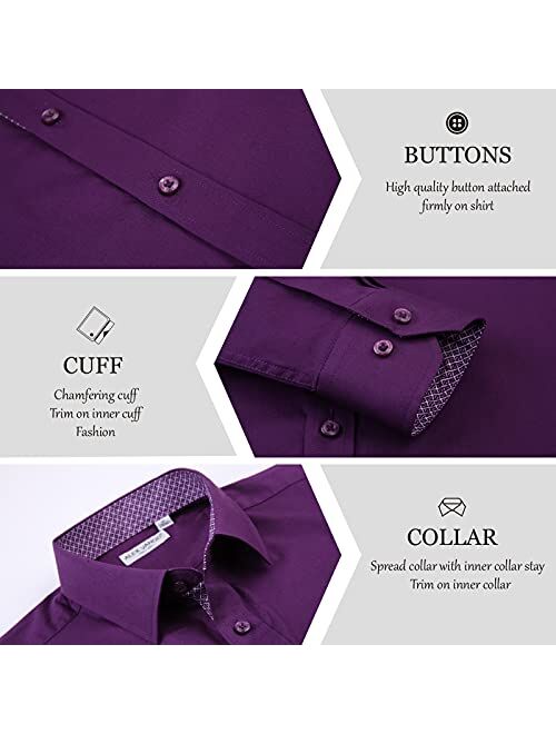 Joey CV Mens Casual Button Down Shirts Long Sleeve Regular Fit Men Shirt